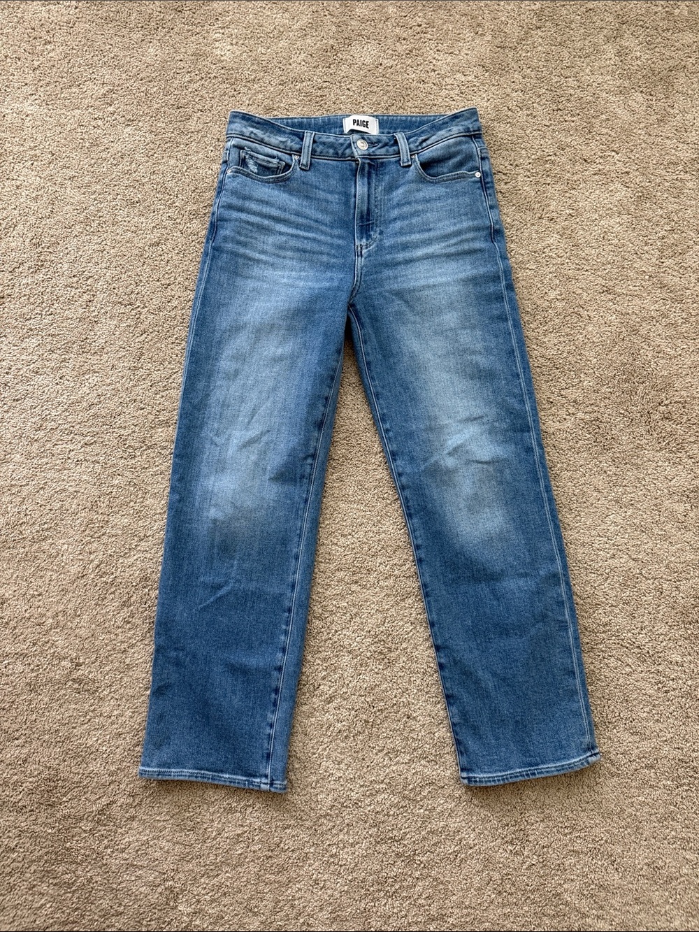 PAIGE Medium Blue Straight-Leg Women's Jeans